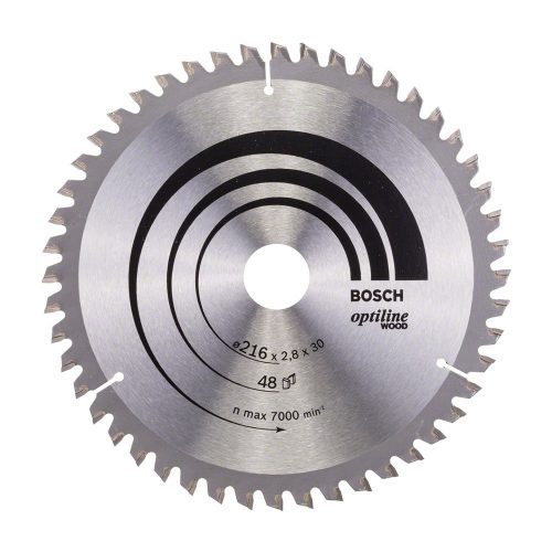 Bosch PRO Wood körfűrészlap, 216x2,8x30 mm 48 fog, kemény fa, rétegelt lemez, forgácslap