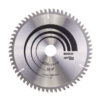   Bosch PRO Wood körfűrészlap, 216x2,8x30 mm 60 fog, kemény fa, rétegelt lemez, forgácslap