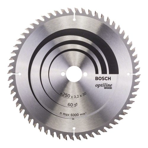 Bosch PRO Wood körfűrészlap, 250x3,2x30 mm 60 fog, kemény fa, rétegelt lemez, forgácslap