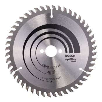   Bosch PRO Wood körfűrészlap, 160x2,6x20 mm 48 fog, kemény fa, rétegelt lemez, forgácslap