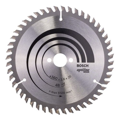 Bosch PRO Wood körfűrészlap, 160x2,6x20 mm 48 fog, kemény fa, rétegelt lemez, forgácslap