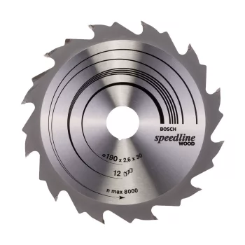   Bosch PRO Wood körfűrészlap, 190x2,4x30 mm 12 fog, kemény fa, rétegelt lemez, forgácslap
