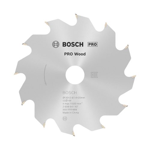 Bosch PRO Wood körfűrészlap, 130x2,4x20 mm 12 fog, kemény fa, rétegelt lemez, forgácslap
