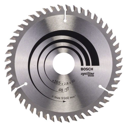 Bosch PRO Wood körfűrészlap, 165x2,6x30 mm 48 fog, kemény fa, rétegelt lemez, forgácslap