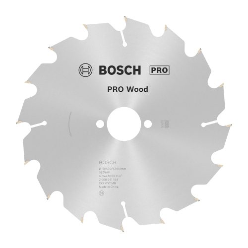 Bosch PRO Wood körfűrészlap, 190x2x30 mm 16 fog, kemény fa, rétegelt lemez, forgácslap