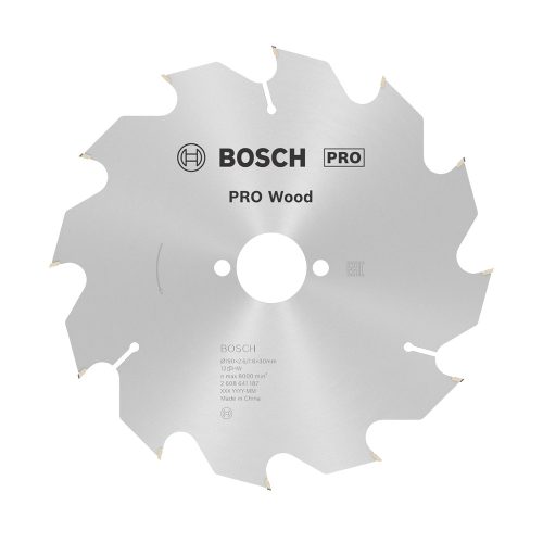 Bosch PRO Wood körfűrészlap, 190x2,6x30 mm 12 fog, kemény fa, rétegelt lemez, forgácslap