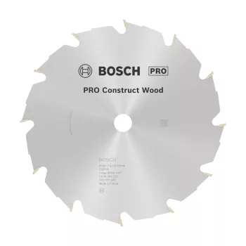   Bosch PRO Construct Wood körfűrészlap, 184x2,6x16 mm 12 fog, építőipari és szennyezett fához