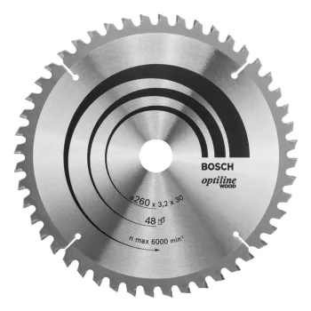   Bosch PRO Wood körfűrészlap, 260x3,2x30 mm 48 fog, kemény fa, rétegelt lemez, forgácslap