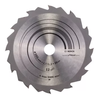   Bosch PRO Wood körfűrészlap, 165x1,7x20 mm 12 fog, kemény fa, rétegelt lemez, forgácslap