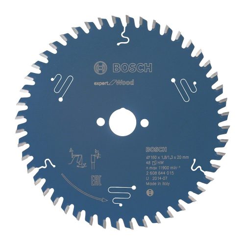 Bosch EXPERT Wood körfűrészlap 160x1,8/1,3 20 T48 fog, ATB kézi fűrészekhez, fához