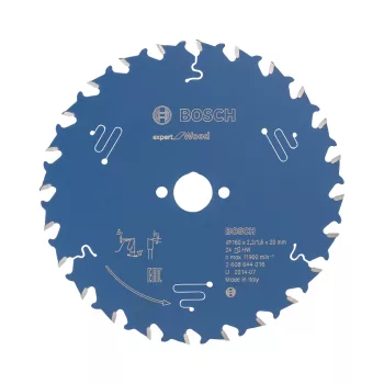   Bosch EXPERT Wood Körfűrészlap 160x2,2/1,6 20 mm, T24 fog, HW kézi fűrészekhez, fához