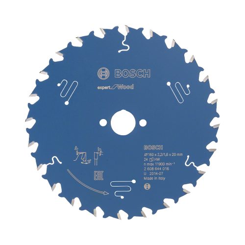 Bosch EXPERT Wood Körfűrészlap 160x2,2/1,6 20 mm, T24 fog, HW kézi fűrészekhez, fához