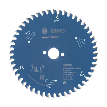   Bosch EXPERT Wood körfűrészlap 160x2,6/1,6 20 T48 fog, ATB kézi fűrészekhez, fához