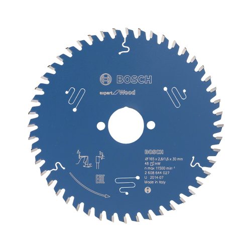 Bosch EXPERT Wood körfűrészlap 165x2,6/1,6 30 T48 fog, ATB kézi fűrészekhez, fához