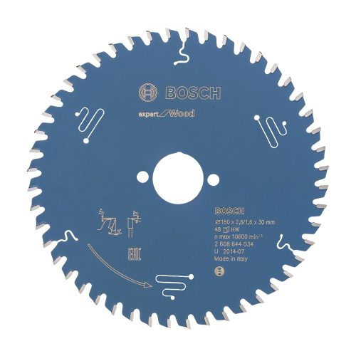 Bosch EXPERT Wood körfűrészlap 180x2,6/1,6 30 T48 fog, ATB kézi fűrészekhez, fához