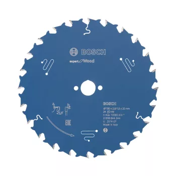   Bosch EXPERT Wood körfűrészlap 190x2,6/1,6 20 T24 fog, ATB kézi fűrészekhez, fához