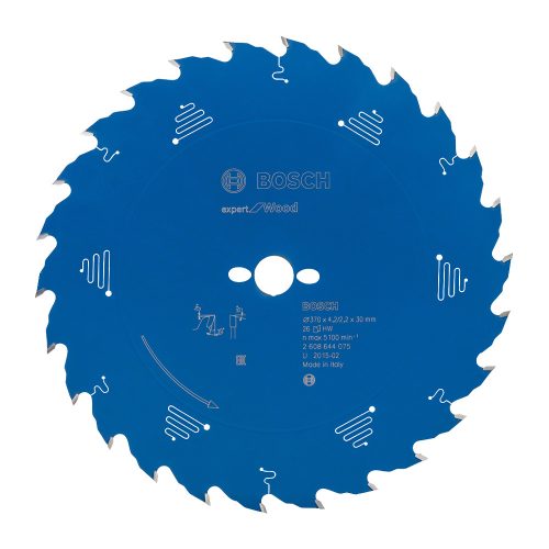 Bosch EXPERT Wood körfűrészlap 370x4,2/2,2 30 T26 fog, ATB kézi fűrészekhez, fához