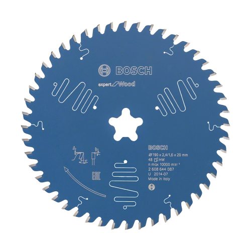 Bosch EXPERT Wood körfűrészlap 190x2,4/1,6 Csillag, T48 fog, ATB asztali fűrészekhez, fához