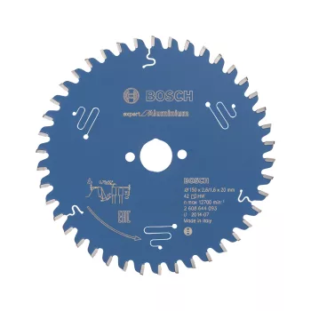   Bosch EXPERT Aluminium körfűrészlap 150x2,6/1,6 20 T42 fog, HLTCG, alumínium, nemvasfémek (Regisztrációval akár ajándék is elérhető!)