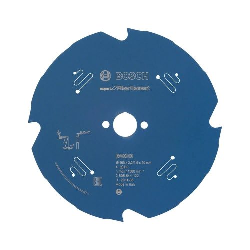 Bosch EXPERT Fiber Cement körfűrészlap 165x2,2/1,6 20 T4 fog kézi körfűrészekhez, betonitlaphoz