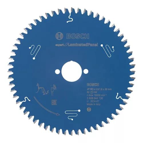 Bosch EXPERT Laminated Panel körfűrészlap 190x2,6/1,6 30 T60 fog, kézi fűrészekhez, parkettához