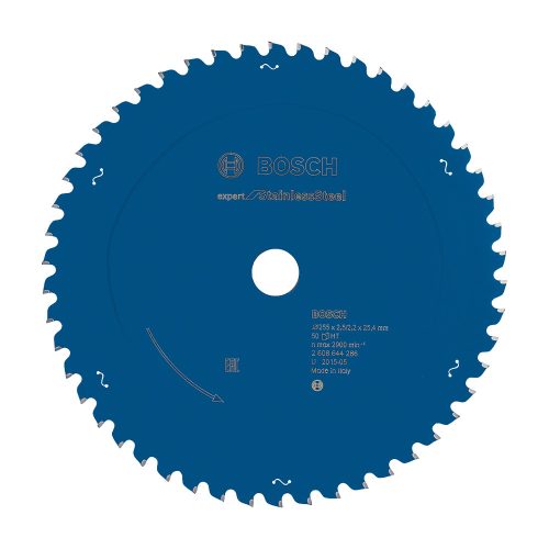 Bosch EXPERT Stainless Steel körfűrészlap 255x2,5/2,2 25,4 T50 fog, HLTCG, rozsdamentes acélhoz