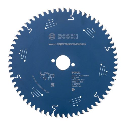 Bosch EXPERT körfűrészlap 230x2,6/1,6 30 T64 fog, kézi fűrészekhez rétegelt, kompozit anyag