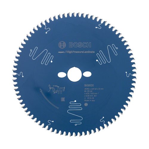 Bosch EXPERT körfűrészlap 260x2,6/1,6 30 T80 fog, gérvágó fűrészekhez rétegelt, kompozit anyag