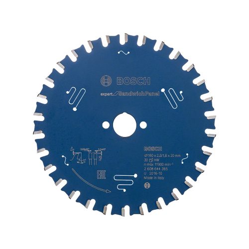 Bosch EXPERT körfűrészlap 160x2,0/1,6 T30 fog, HLTCG kézi fűrészekhez, fém szendvicslemez