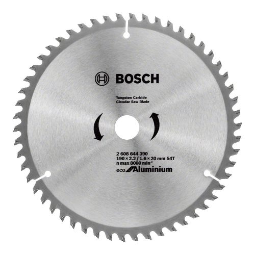 Bosch körfurészlap alumíniumhoz 190x1,6x20mm, 54 fog