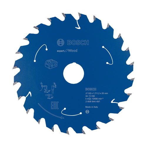 Bosch EXPERT Wood körfűrészlap akkumulátoros körfűrészekhez 120x1,7/1,2 20 mm; T24 fog, fához