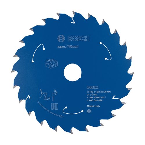 Bosch EXPERT Wood körfűrészlap akkumulátoros körfűrészekhez 140x1,8/1,3 10 mm, T24 fog, fához