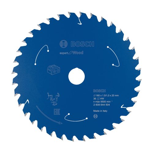 Bosch EXPERT Wood körfűrészlap akkumulátoros körfűrészekhez 160x1,5/1,0 20 mm, T36 fog, fához