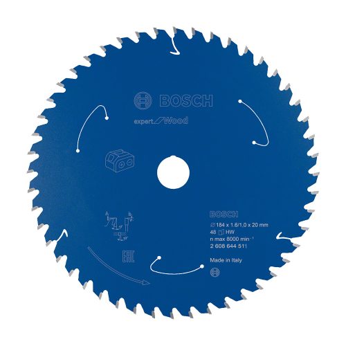 Bosch EXPERT Wood körfűrészlap akkus körfűrészekhez 184x1,6/1,0 20/16 mm, T48 , fához