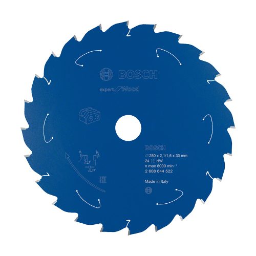 Bosch EXPERT Wood körfűrészlap akkus gérvágó fűrészekhez 250x2,1/1,6 30 mm, T24 , fához
