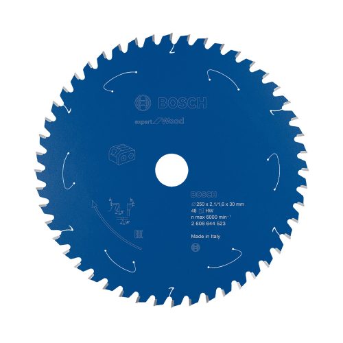 Bosch EXPERT Wood körfűrészlap akkus gérvágó fűrészekhez 250x2,1/1,6 30 mm, T48 , fához