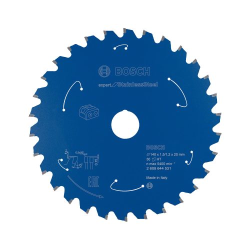 Bosch EXPERT körfűrészlap akkus gépekhez 140x1,5/1,2 20mm, T30 fog, rozsdamentes acélhoz