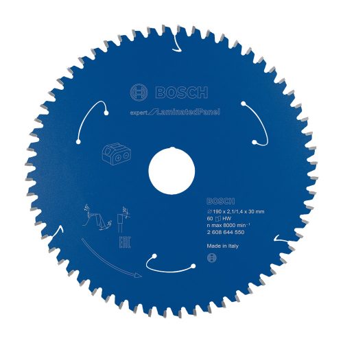Bosch EXPERT körfűrészlap 190x2,1/1,4 20mm, T60 fog akkus kézi fűrészekhez, parkettához