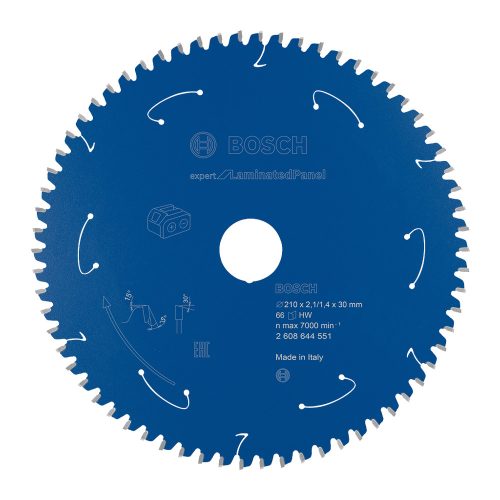 Bosch EXPERT körfűrészlap 210x2,1/1,4 30mm, T66 fog akkus asztali körfűrészekhez, parkettához