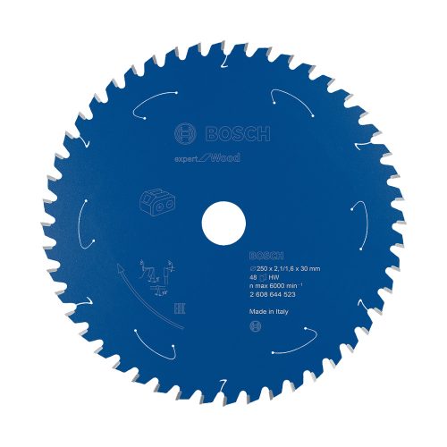 Bosch EXPERT Wood körfűrészlap akkumulátoros 254x2,1/1,6 30mm, T48 fog, puhafa, keményfa