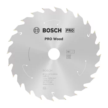   Bosch PRO Wood körfűrészlap akkus géphez, 150x1,6x20 mm 24 fog, kemény fa, forgácslap
