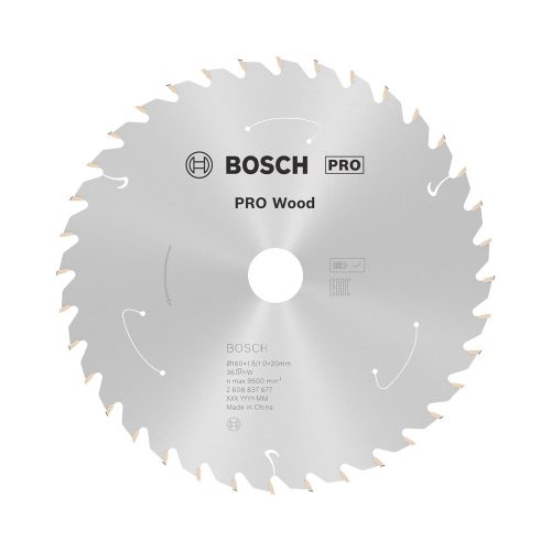 Bosch PRO Wood körfűrészlap akkus géphez, 160x1,5x20 mm 36 fog, kemény fa, forgácslap