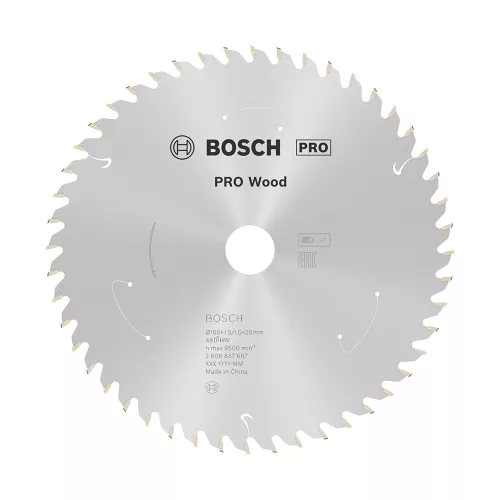 Bosch PRO Wood körfűrészlap akkus géphez, 165x1,5x20 mm 48 fog, kemény fa, forgácslap