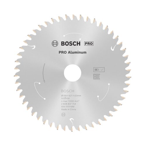 Bosch PRO körfűrészlap akkus géphez, 136x1,6x20 mm 50 fog, alumínium, nemvasfém