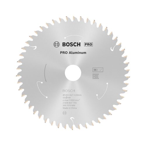 Bosch PRO körfűrészlap akkus géphez, 140x1,6x20 mm 50 fog, alumínium, nemvasfém