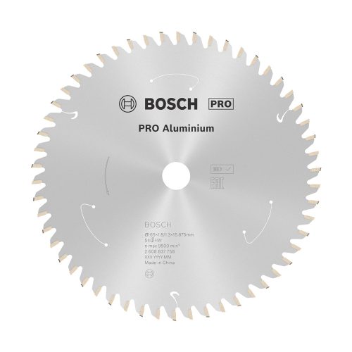 Bosch PRO körfűrészlap akkus géphez, 165x1,8x15,875 mm 54 fog, alumínium, nemvasfém