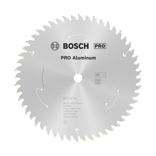 Bosch PRO körfűrészlap akkus géphez, 150x1,8x10 mm 52 fog, alumínium, nemvasfém