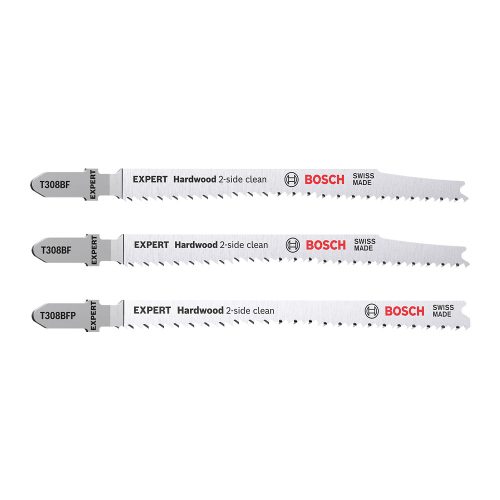 Bosch EXPERT clean szett, 3 db 2x T 308 BF, BOF szúrófűrészlap keményfa, műanyag bevonatú fa