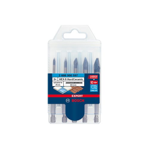 Bosch EXPERT HEX-9 HARD CERAMIC 5db-os fúrószár készlet 4/5 6 8 10