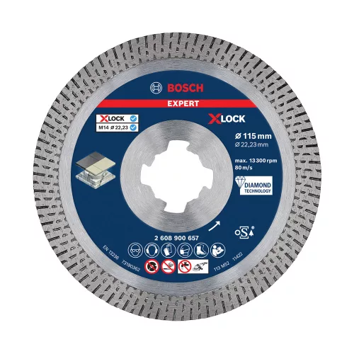 Bosch EXPERT X-LOCK,M14 Gyémánt vágótárcsa Best HardCeramic 115x22,23 1,8 10mm (Regisztrációval akár ajándék is elérhető!)